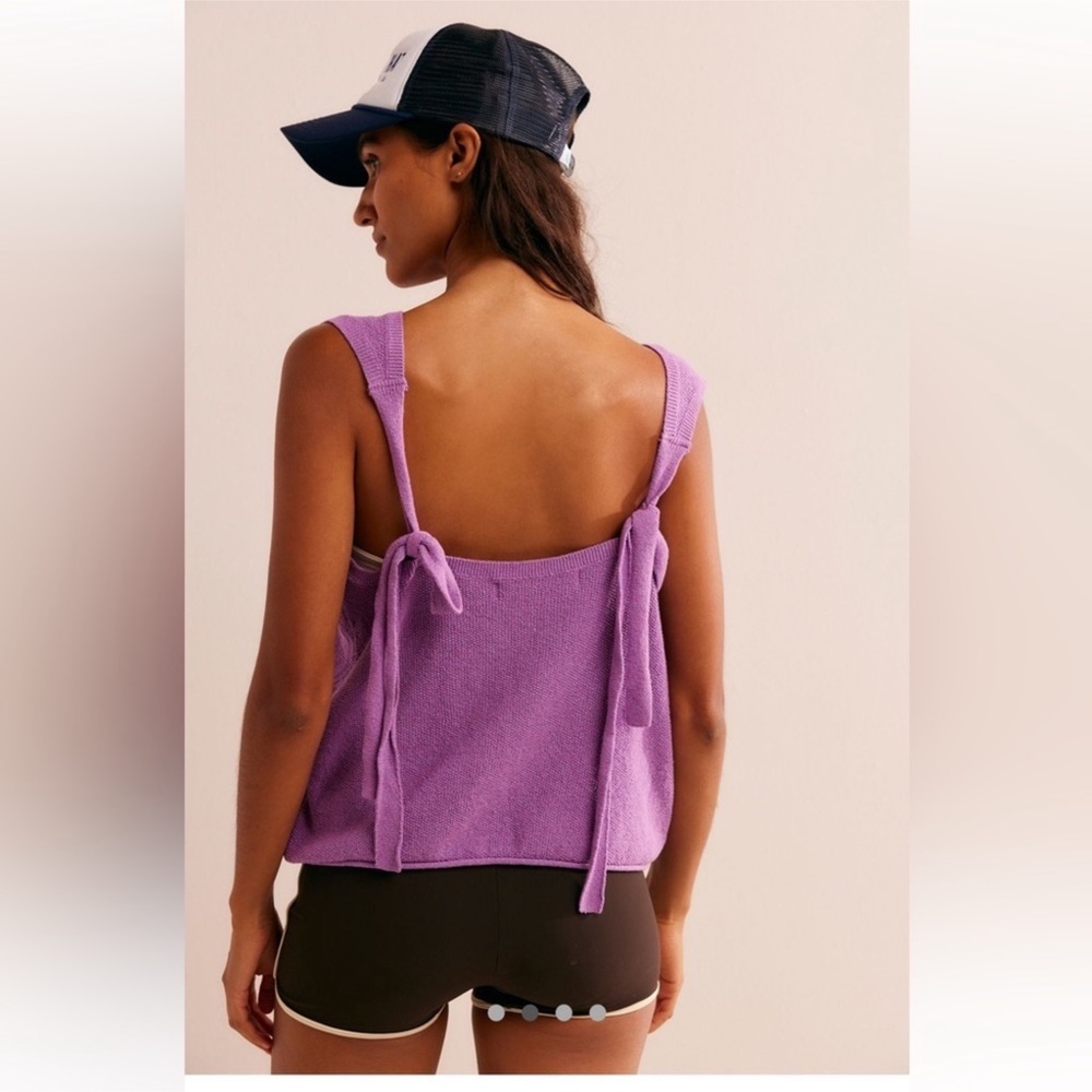 NWOT Free People Beach Keiran knit tie shoulder sweater tank - XS